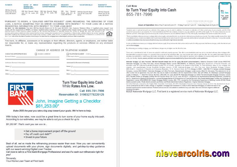 USA Bay First bank mortgage loan statement, 4 pages 3-4